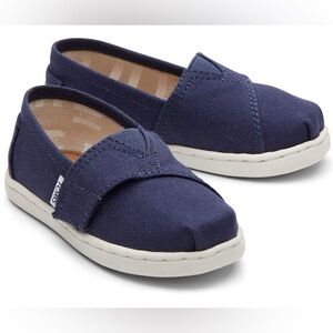 Toms Alpargata Navy Blue Canvas Toddler Shoe Size T10